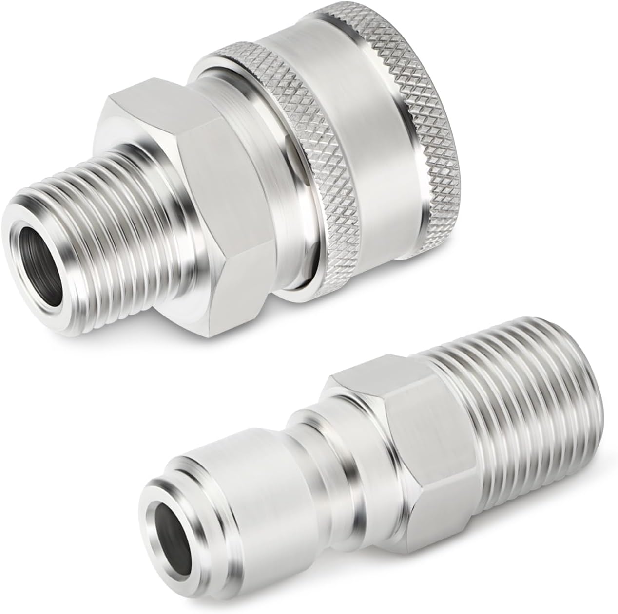 TAISHER 12PCS 304 Stainless Steel Pressure Washer Adapter Kit, Quick Connect Fittings，3/8" Male