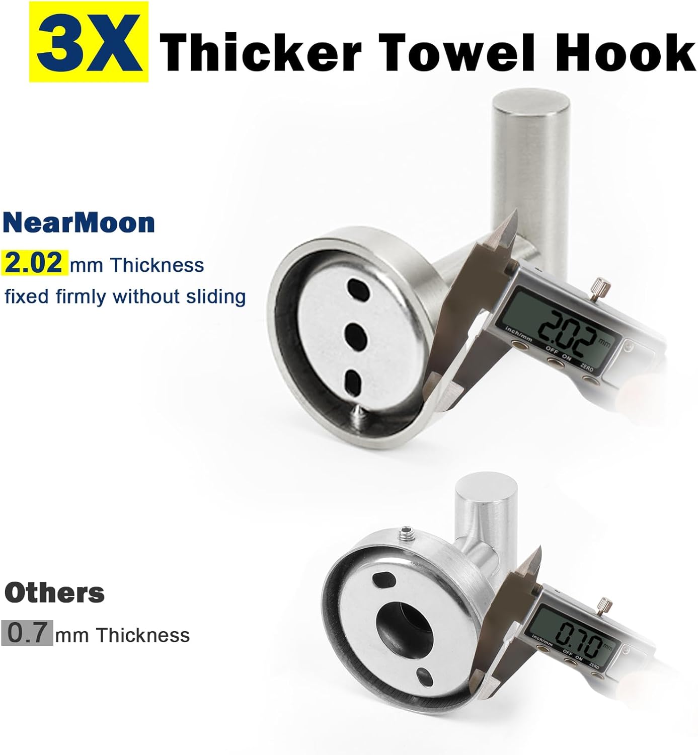 NearMoon Bath Towel Hooks- SUS 304 Stainless Steel Robe Hook Holder, Heavy Duty Coat Hook for Bathroom Livingroom Hotel Kitchen Garage, Wall Mounted (Brushed Nickel, 16 Pack)