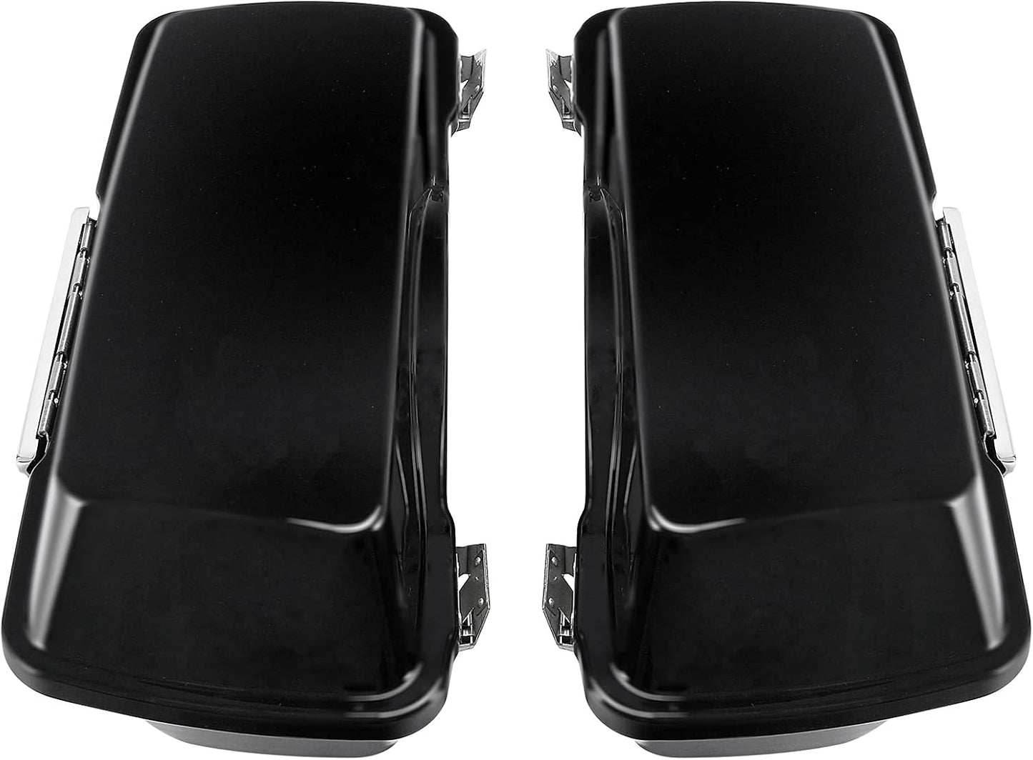 XFMT Motorcycle Matte Black Hard Saddlebags Saddle Bags Trunk W/Lids & Chrome Latches For Harley Touring Road King Street Glide Road Glide Electra Glide 1994-2013