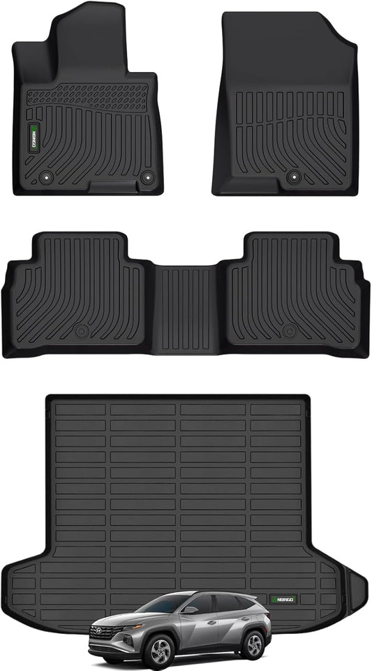 ANBINGO®Floor Mats & Trunk Mat for Tucson 2022 2023 2024 2025 (No Hybrid) All Weather Mats for Hyundai Tucson TPE Car Mat Rugs for Hyundai Tucson Rubber Trunk Carpet for Tucson Automotive Accessories