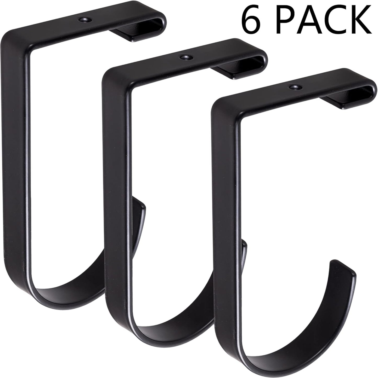 6-Pack Storage Hook for Garage Ceiling Rack & Wall Shelves, Alloy Steel, 70lbs Capacity, Black