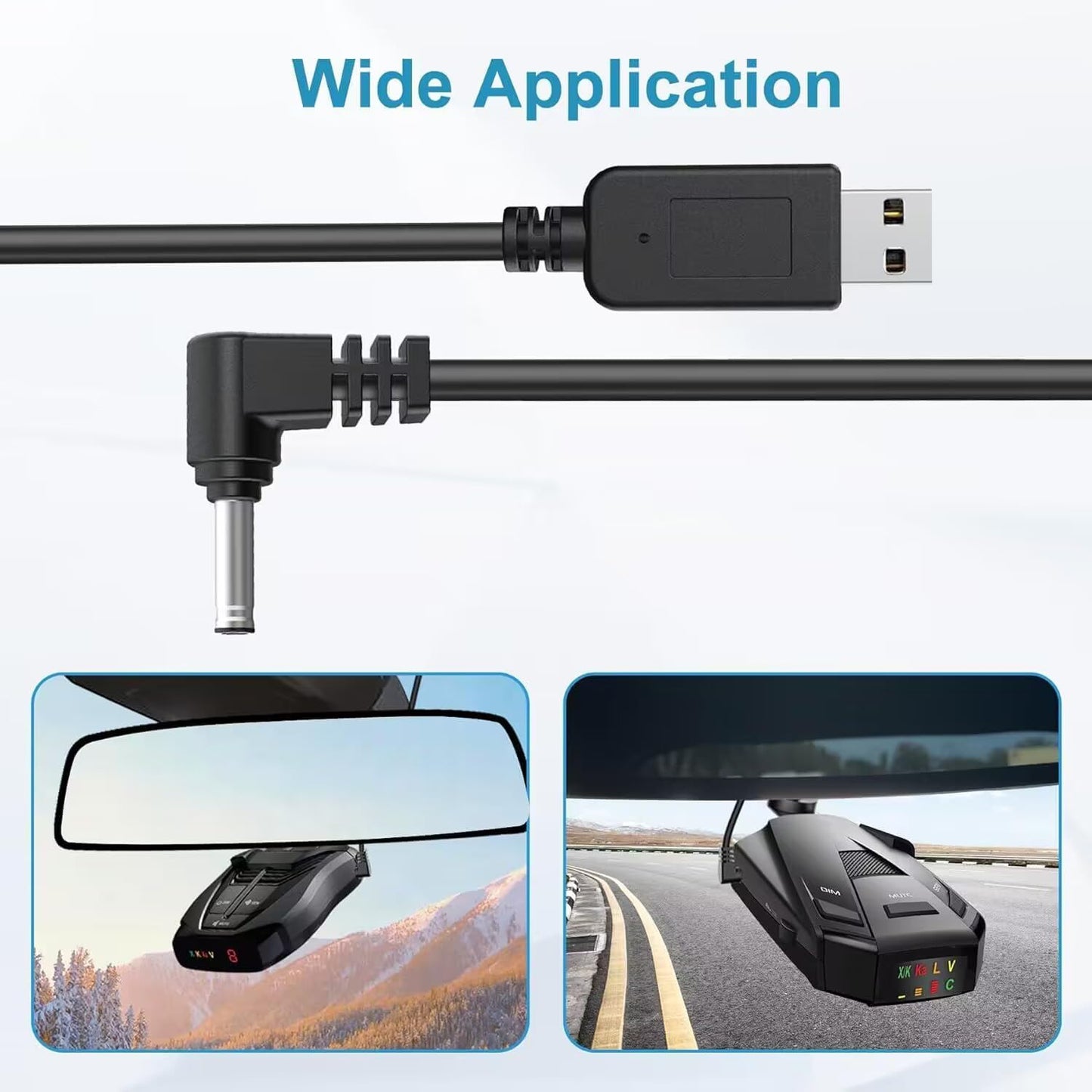Radar Detector Cable, USB to DC3.5 Plug Cord,Replacement Radar Detectors Power Cable for Cobr RAD 350 380 450 480i Uniden DFR1 DFR3 DFR5 Whistler Radenso Pro M Radar Detector (DC3.5-3.3FT)