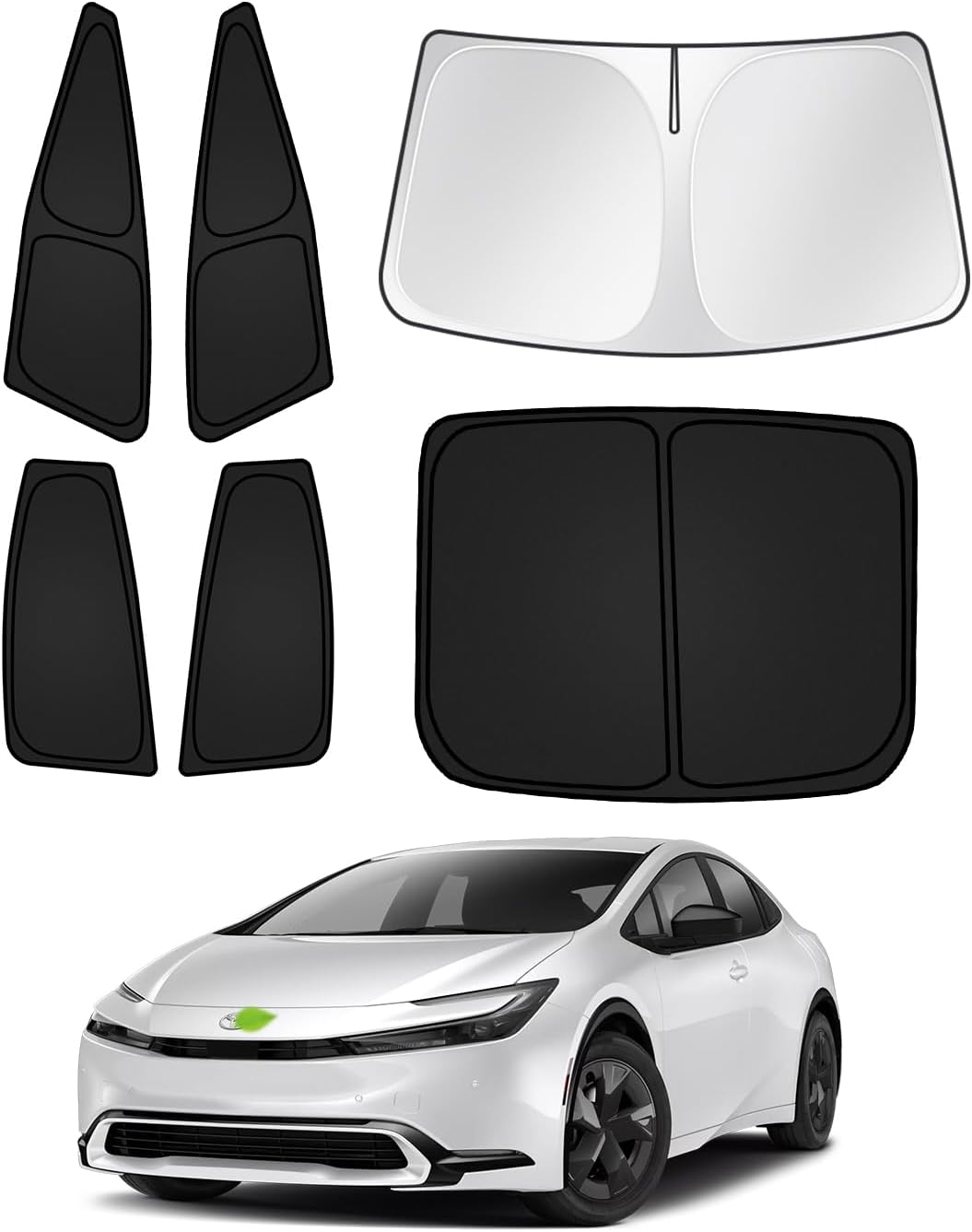 Sunshades for Toyota Prius 2023-2025 2026 Accessories Windshield Sun Shade Side Rear Window Shade Cover Sun Visor Shield Privacy Protection Keep Vehicle Cool Black 6PCS
