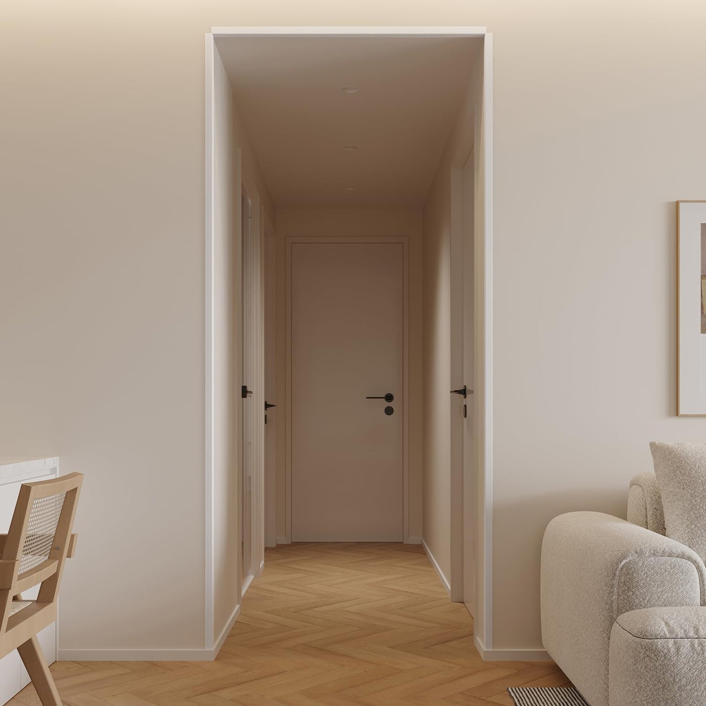 Wall Corner Protector 6PCS 45" Corner Molding Trim White Wood Grain Corner Trim Decorative Strips for Door and Window Frames Mirror Edges Ceramic Tiles, and Wooden Wall Edges.