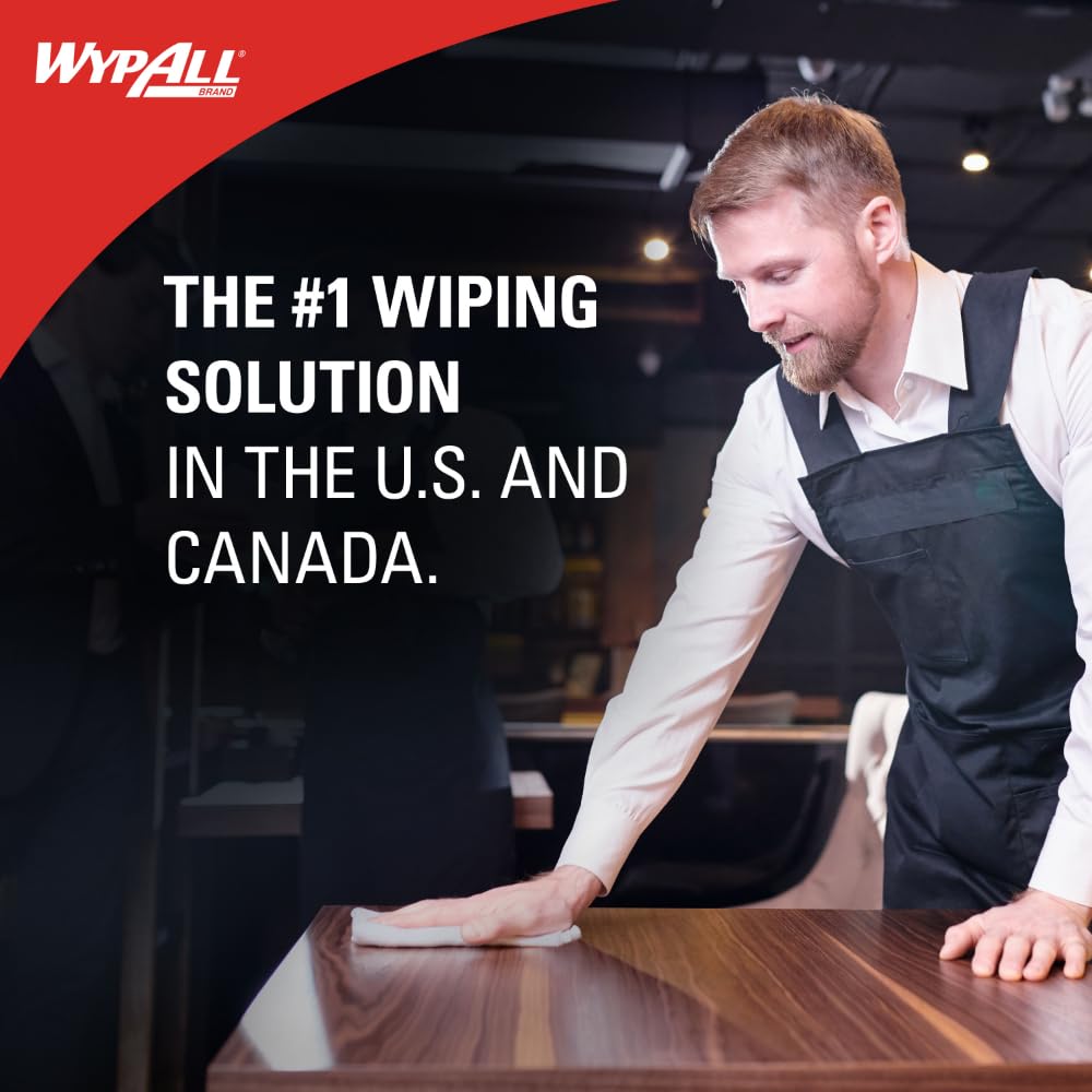 WypAll GeneralClean X50 Cloths Cleaning Wipes (35015), Jumbo, Strong Towels for Extended Use, White (1 Roll of 1,100 Sheets, 1,100 Sheet Total)