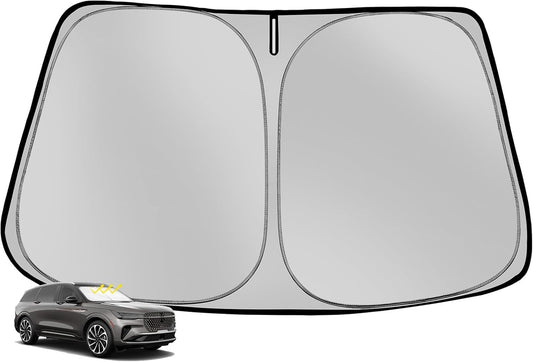 Windshield Sun Shade for 2024-2025 Lincoln Nautilus Foldable Sun Sunshade for Car Front Window Blocks UV Rays and Heat Automotive Interior Protector Custom Fit Accessories