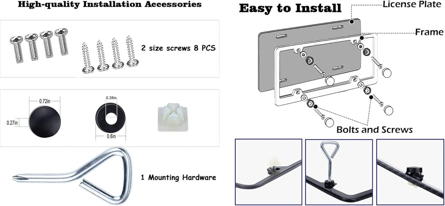 License Plate Frames,2 Packs Front Rear Car Tags,Aluminum Alloy License Plate Cover,No Rust,Water Proof,Wear Resistant,Car Accessories (B.W.M-Logo)
