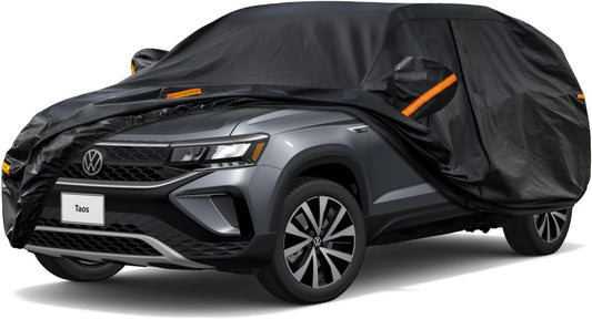 Kayme 7 Layers SUV Car Cover Custom Fit for Volkswagen VW Taos(2021-2025) Waterproof All Weather for Automobiles, Outdoor Full Cover Rain Sun UV Protection.Black