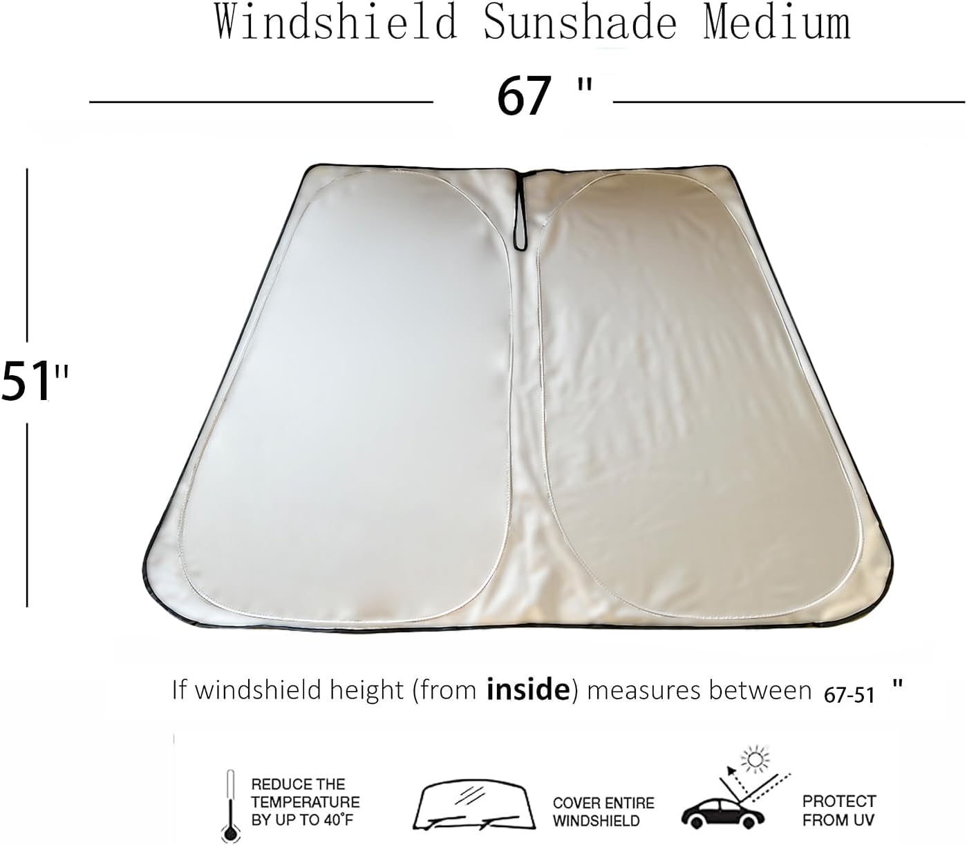 Windshield Sunshade for Tesla Cybertruck, Foldable UV Protection Front Window Shade, Heat-Resistant Reflective Cover, Custom Fit for Tesla Cybertruck, Car Interior Cooling Accessory