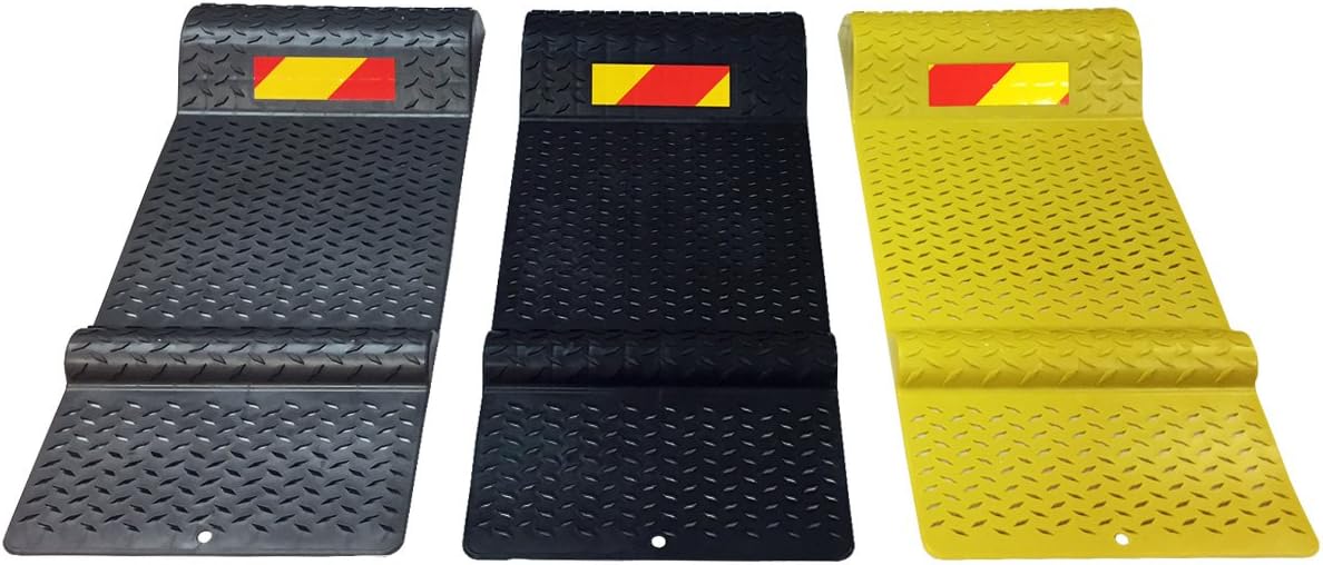 Electriduct Pack of 6 Plastic Parking Mat Guides for Garage Vehicles, Antiskid Car Safety Park Aid - Black