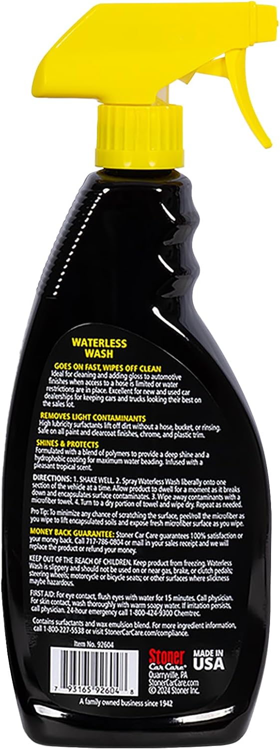 Stoner Car Care 92604-2PK Waterless Wash Car Detailing Spray – Safe, Scratch-Free Formula Quickly Cleans, Shines & Protects Cars, Trucks, Boats, Motorcycles, RVs & More – 22 Fl Oz, Pack of 2