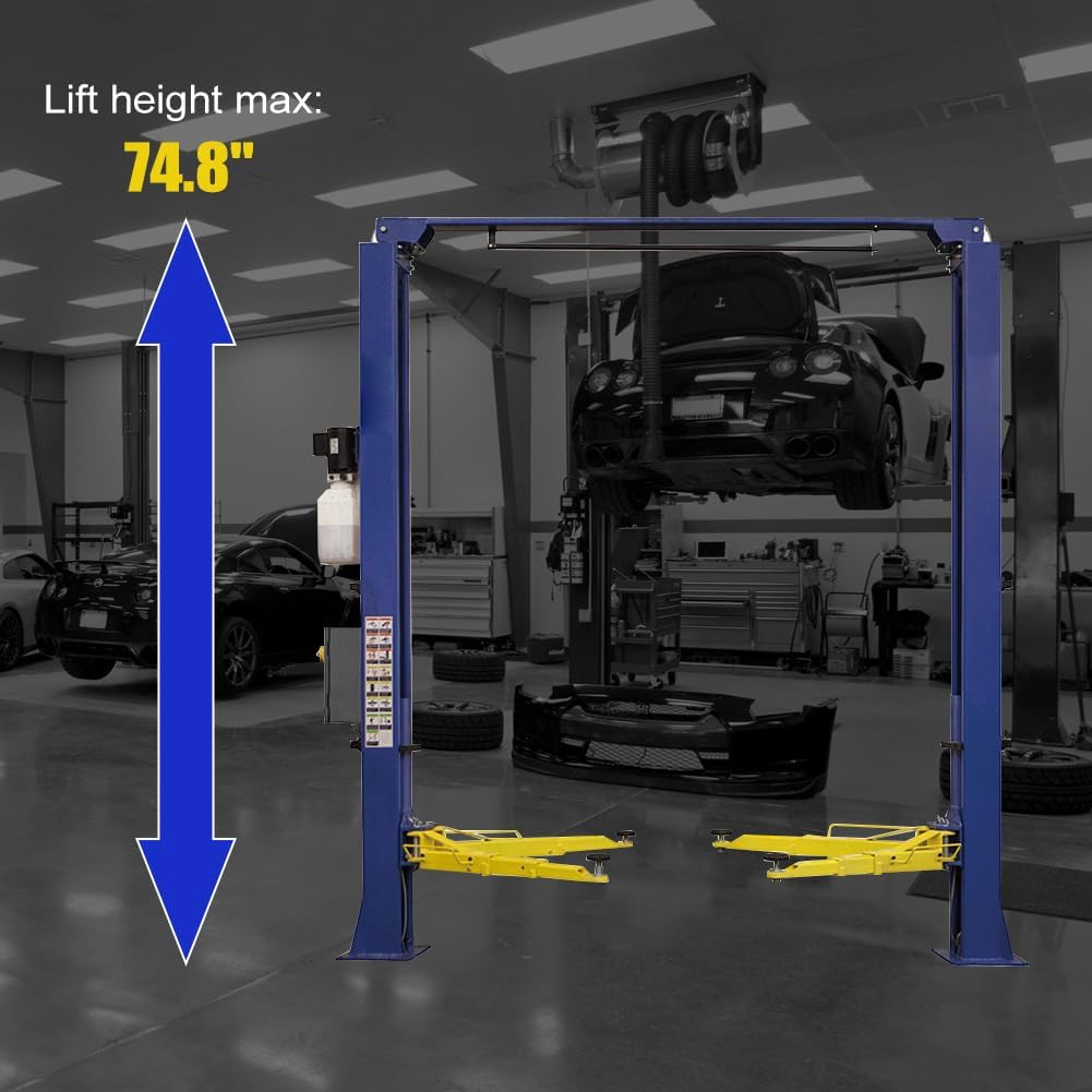 Car Lift 9,000lbs 2 Post Auto Lift Overhead Auto Truck Hoist for Home Garage, 110V