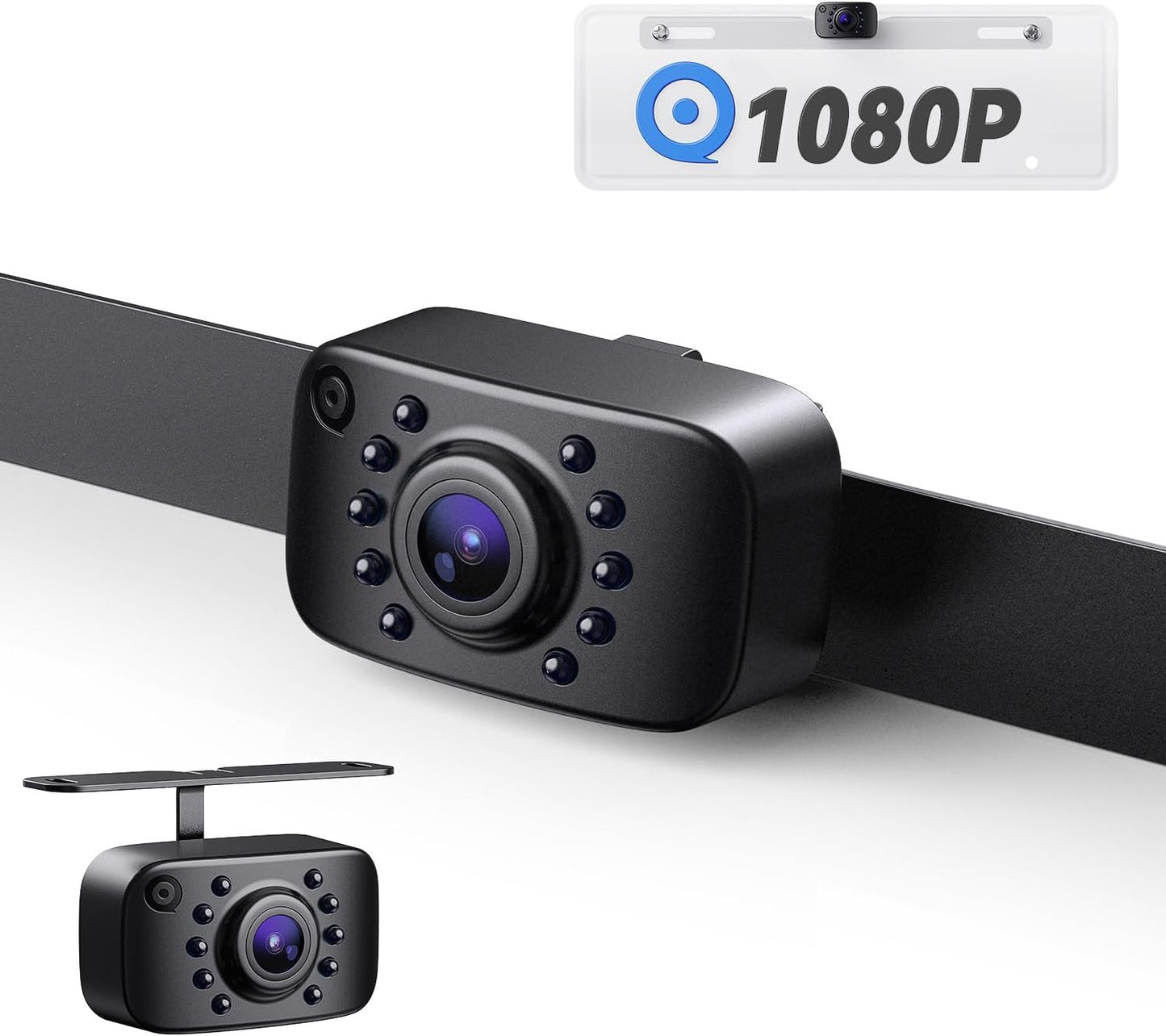 eRapta HD 1080P Backup Camera,AHD Compatible,License Plate Rear View Camera for Car,Metal Housing,IP69 Waterproof Rearview Universal Reverse Cam Kit for Vehicle SUV RV Pickup,AGQT01