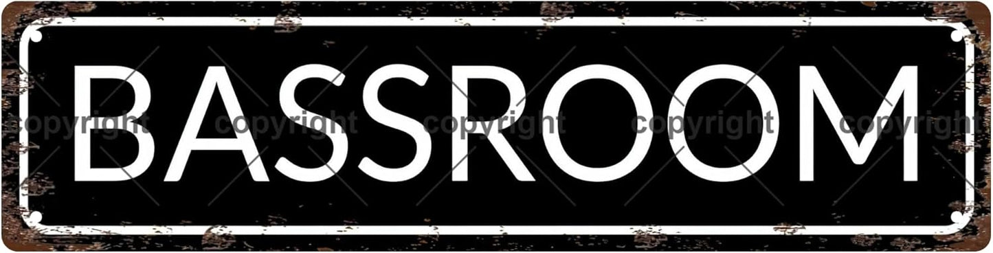 BASSROOM Vintage Metal Tin Sign, Street Sign, Home Decor, Room Decor, Wall Decor, Bathroom Decor, Bar Decor, Cafe Decor, Garage Decor, 16 x 4 Inch