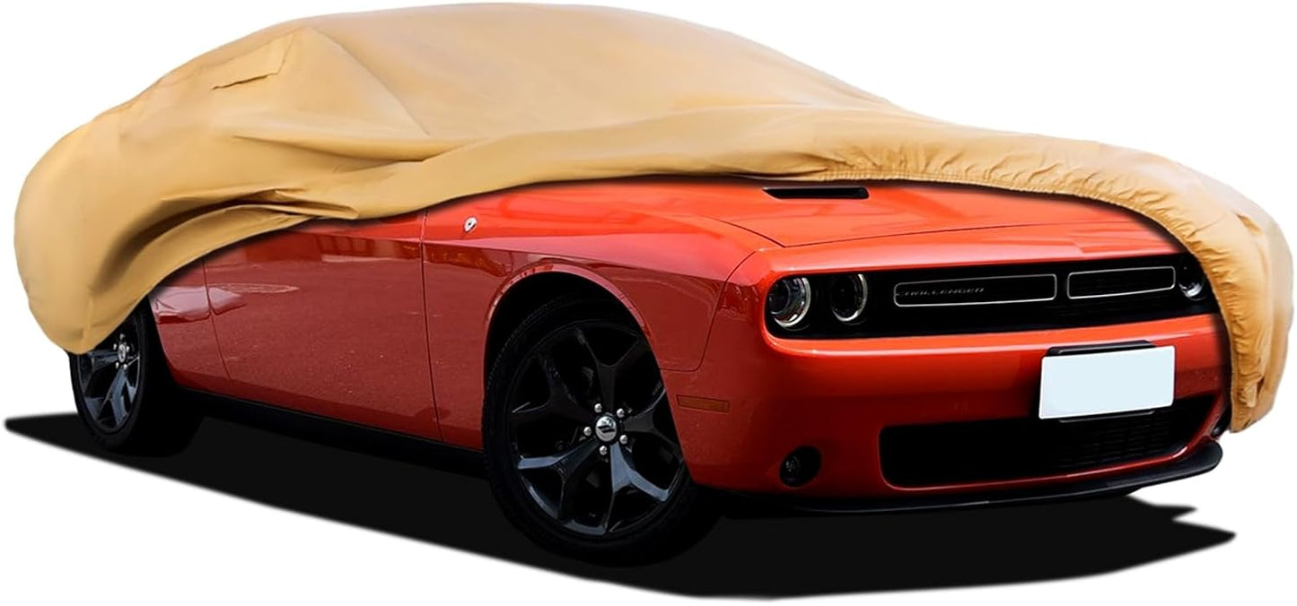 Heavy Duty Outdoor Car Cover Custom Fit for Dodge Challenger, Windproof All Weather Waterproof Sun Rain UV Dust Snow Protection Outdoor Car Covers