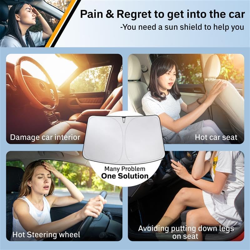 Econour Windshield Sun Shade for 2020-2025 Ford Escape Sunshade Foldable Window Sun Visor Protector Blocks UV Rays Keep Your Car Cooler