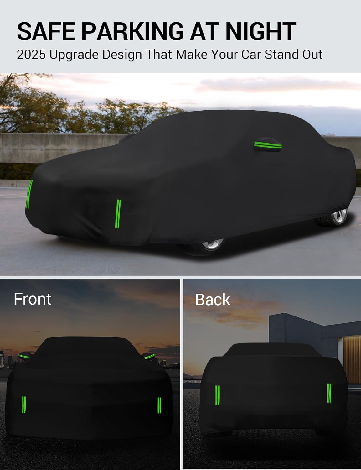 Proadsy 2025 Upgrade Car Cover for Ford Mustang 1994-2023 2024 2025, Waterproof All Weather, Windproof Snowproof Rain Hail Sun UV Protection Full Outdoor Indoor Exterior Car Covers, Black