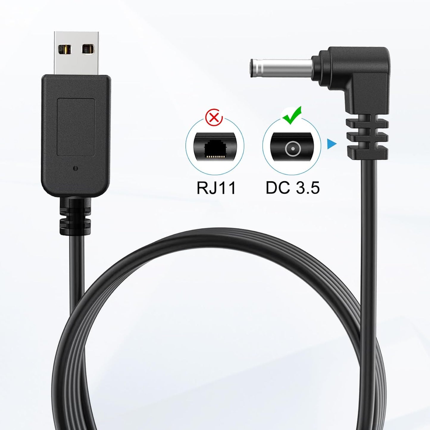 Radar Detector Cable, USB to DC3.5 Plug Cord,Replacement Radar Detectors Power Cable for Cobr RAD 350 380 450 480i Uniden DFR1 DFR3 DFR5 whistler Radenso Pro M Radar Detector (DC3.5-9.84FT)