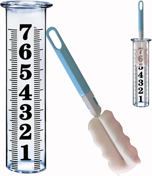 JMBay 7 Inch Plastic Rain Gauge Replacement Tube, Upgrade Freeze Proof Outdoor Plastic Rain Gauges Replacement Tube for Garden Yard Home, Crack Resistance Tube Best pcs Tubes with 1 Clean Brush