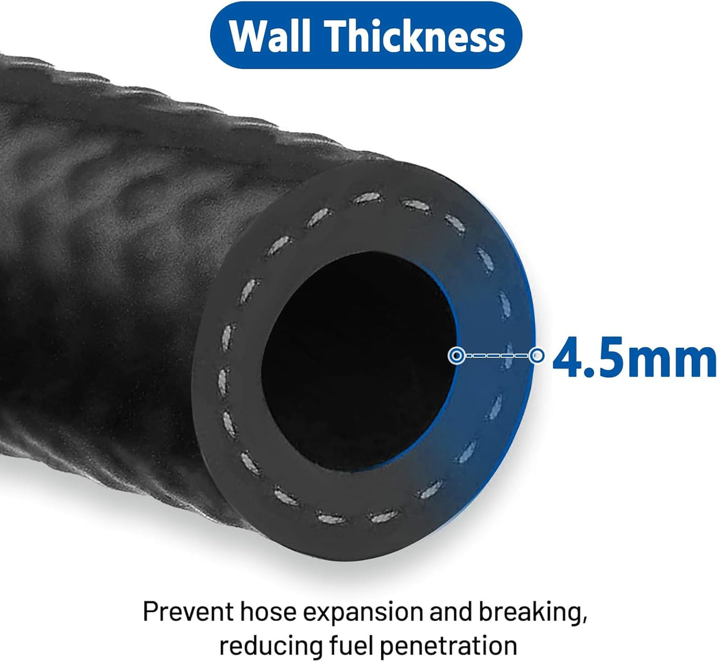 LokoCar Rubber Fuel Hose Line Push Lock 3/4" ID SAE 30R7 NBR 5ft 300PSI Black
