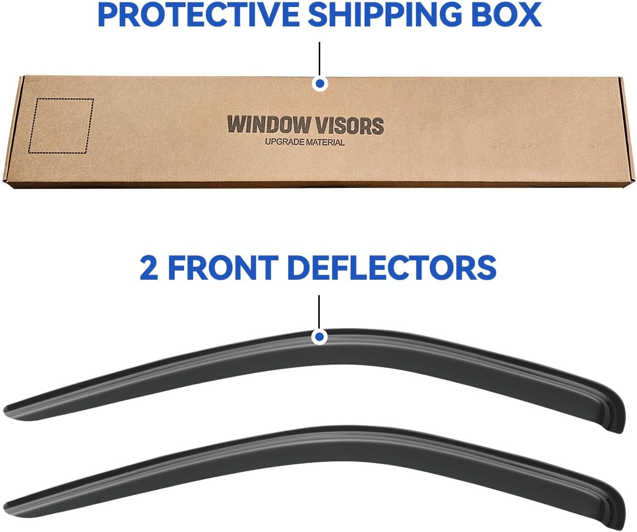 Window Visors Rain Guards Shield for 2005-2010 Dodge Dakota Club Cab, Out-Channel Window Vent Wind Deflectors Visors Shades for 05-10 Dakota Extended Cab, 2PCS