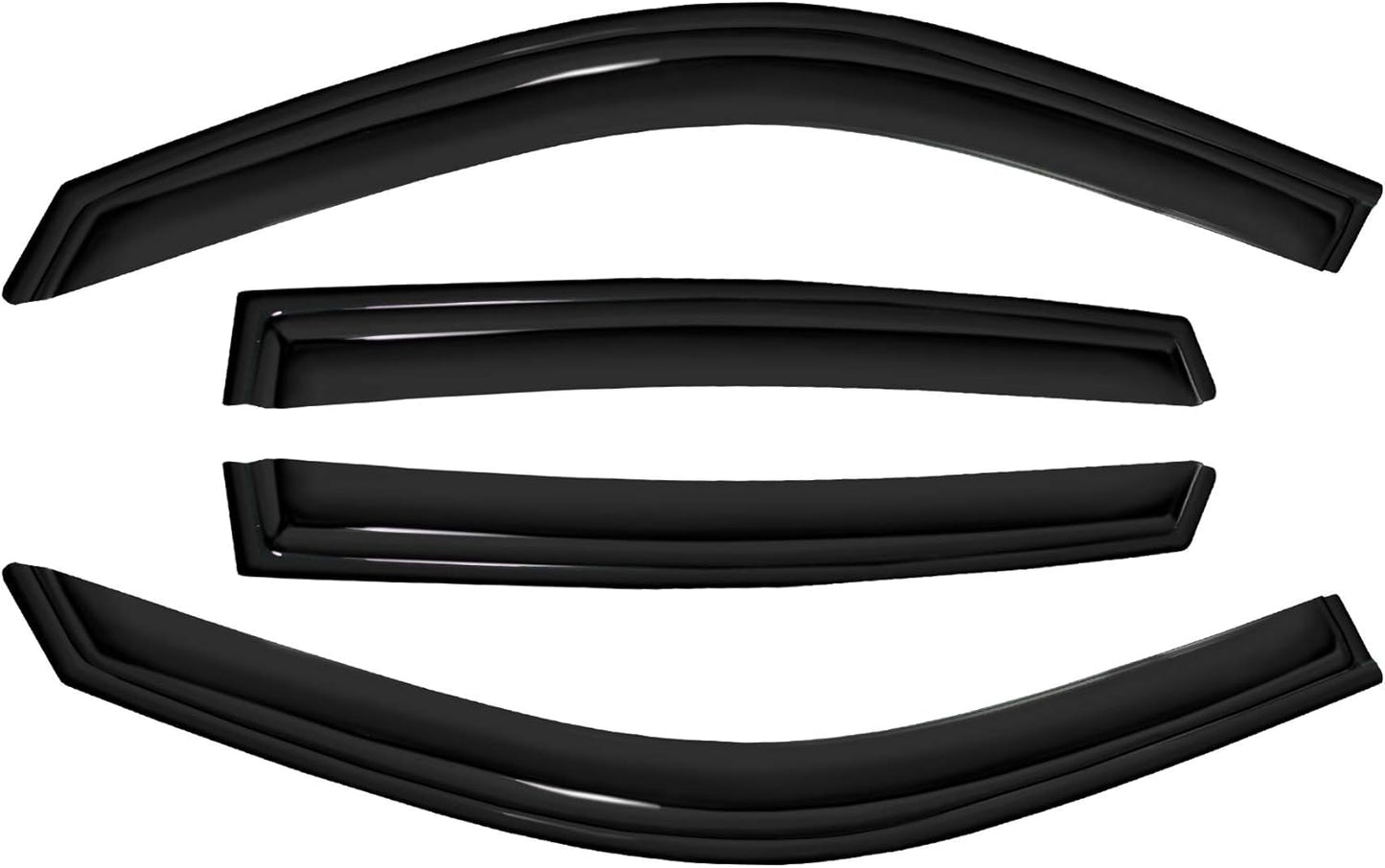 4pc Sun Rain Guards Window Visor Wind Deflector Compatible with Toyota Prius XW20 06-09 Dark Smoke 94963