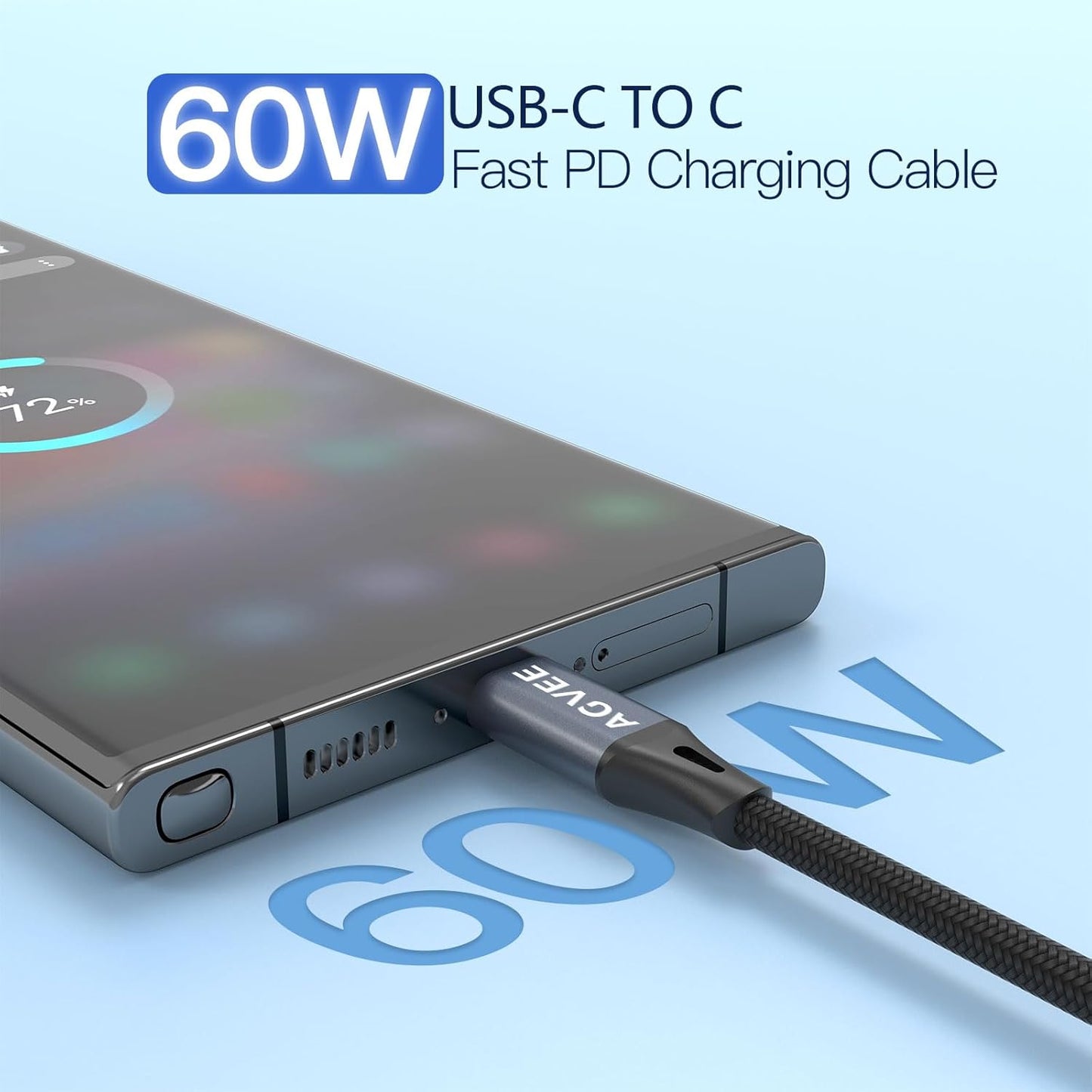 AGVEE 2 Pack 3ft Coiled Short USB-C to USB-C Charging Cable [USB-IF Certified] 60W PD Fast Charger Cord in Car for iPhone 16/15 CarPlay, Galaxy S25 S24 S23 S22 S21 S10 S9 S8, Google Pixel, Dark Gray