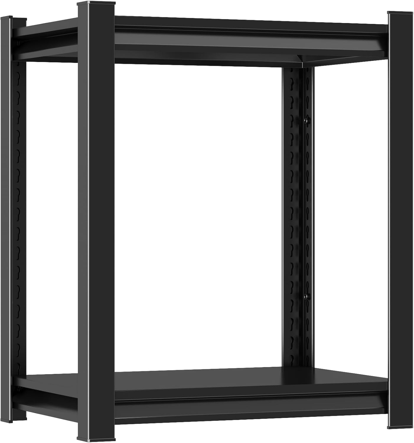 Metal Garage Shelving Unit, 2-Tier Adjustable Storage Shelf, Steel Shelving, Industrial Shelves for Heavy Tools and Equipment (22" H x 20" W x 14" D)