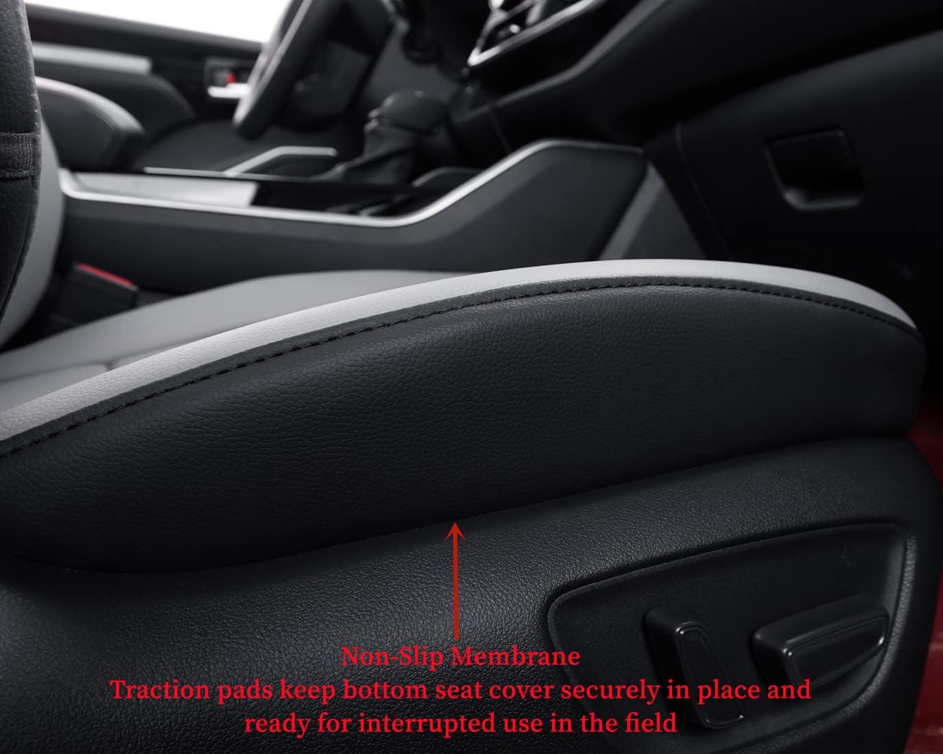 coverdream Custom Seat Covers Compatible with Select Toyota Camry XLE, XSE, XLE V6, XSE V6 2018 2019 2020 2021 2022 2023 Models - Leatherette (Black/Gray,Full Set)