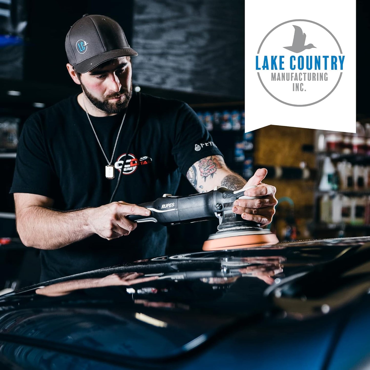 Lake Country 5.5" HDO Black Foam Finishing Pad (1-Pack) – Premium Heavy Duty Orbital Finishing Pad for Painted Surfaces – Fits 5" Backing Plate