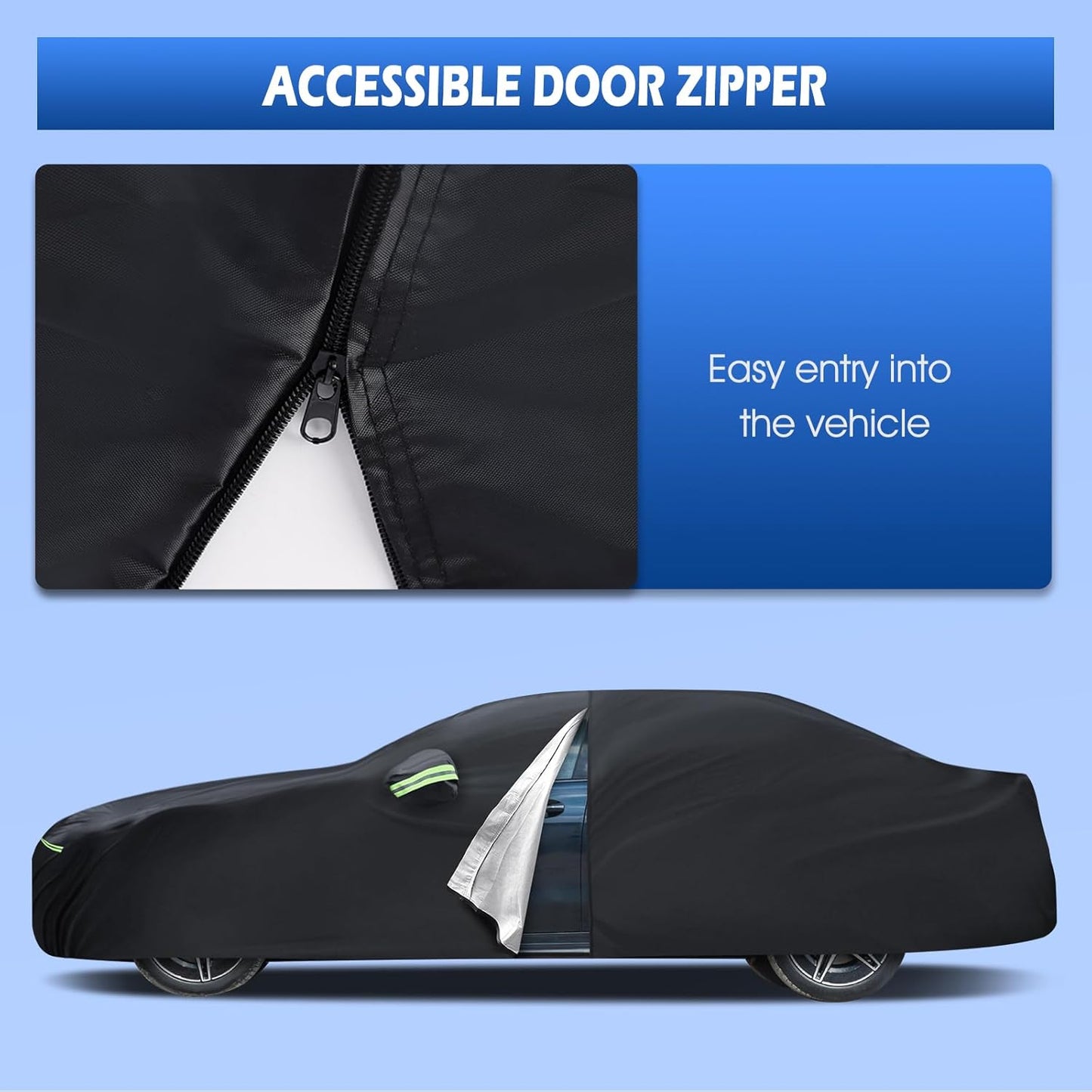 Car Cover Custom Fit for 2008-2025 Mercedes Benz C-Class C300 C350 C400 C450, Migaven Waterproof Full Exterior Cover Sun Rain Protection with Door Zipper and Cotton Lining