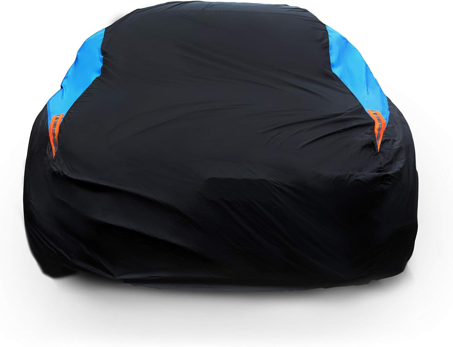 MORNYRAY Waterproof Car Cover All Weather Snowproof UV Protection Windproof Outdoor Full Car Cover, Universal Fit for Coupe/Cabrio (Length 204-217 Inch, Blue)
