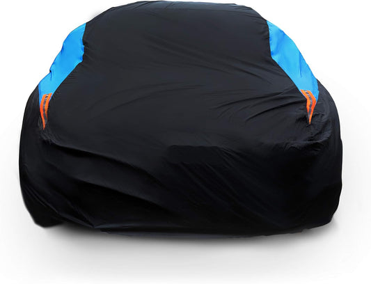 MORNYRAY Waterproof Car Cover All Weather Snowproof UV Protection Windproof Outdoor Full Coupe/Cabrio Car Cover, Universal Fit for Coupe/Cabrio (Fit Coupe/Cabrio Length 175-182 inch, Blue)