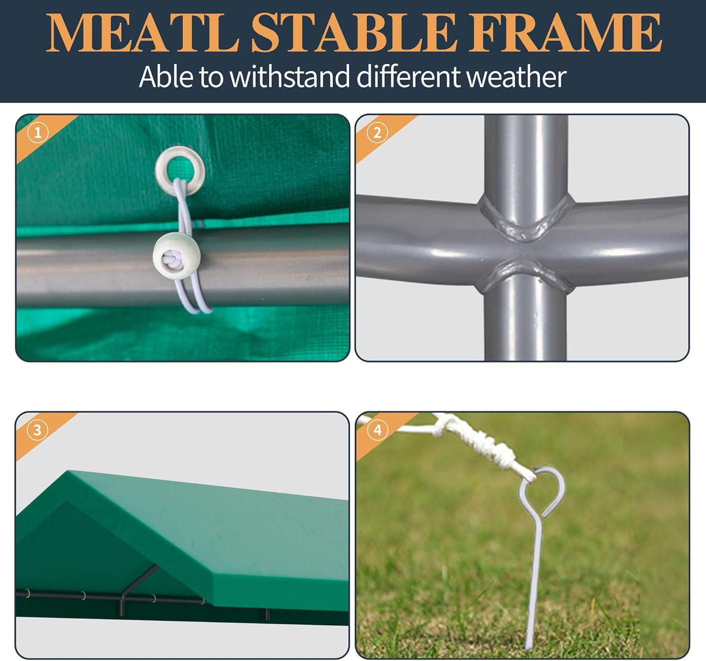 Shintenchi 10x20ft Heavy Duty Carport with UV Resistant Canopy, Powder-Coated Steel Frame, Easy to Assemble Portable Garage, Stable Carport for Car, Bike, Camp, Outdoor Storage (Green)