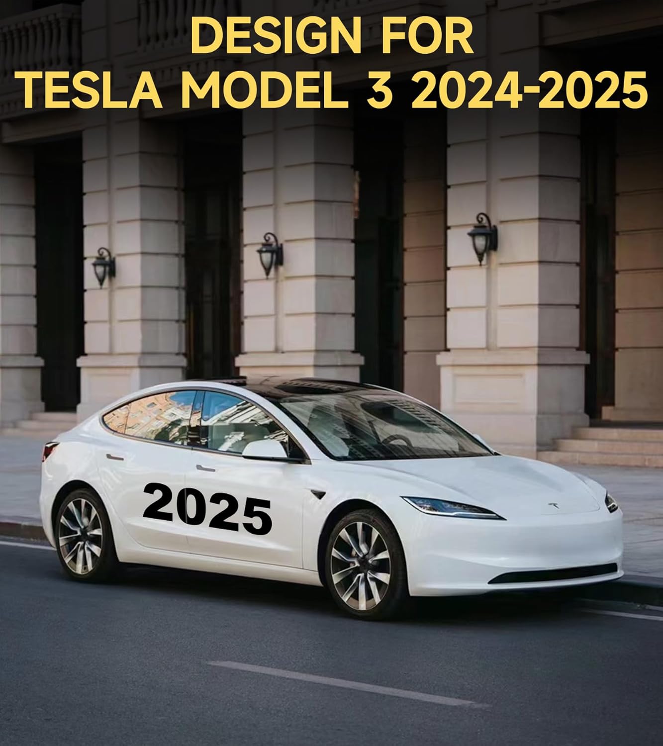 Floor Mats for 2024-2025 Tesla Model 3 Highland, Full Set All-Weather TPE Waterproof Cargo Liners, Non-Slip Front and Rear Trunk Mats, Set of 6