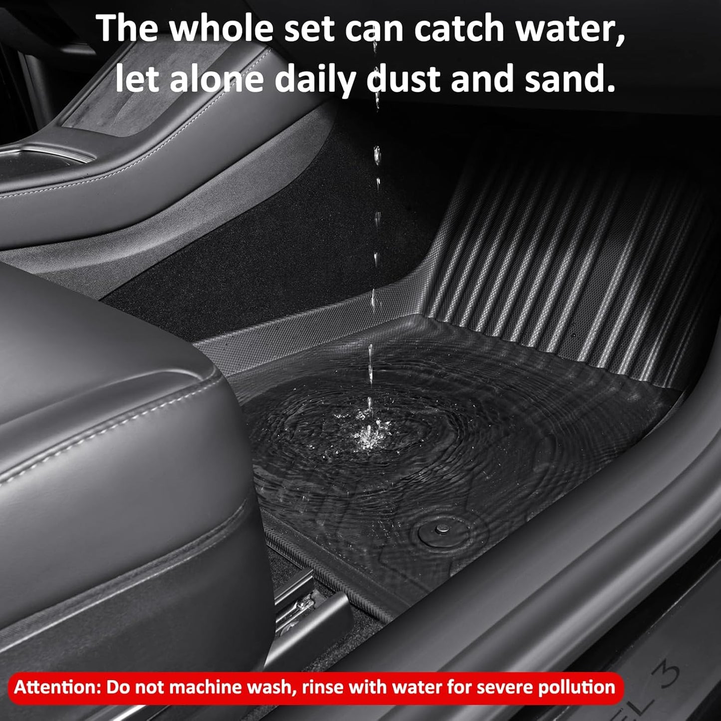 Car Foot Mats for Tesla Model 3P with 4 TPE Materials On The Front and Rear Rows Suitable for All Weather Conditions Suitable for Model 3P