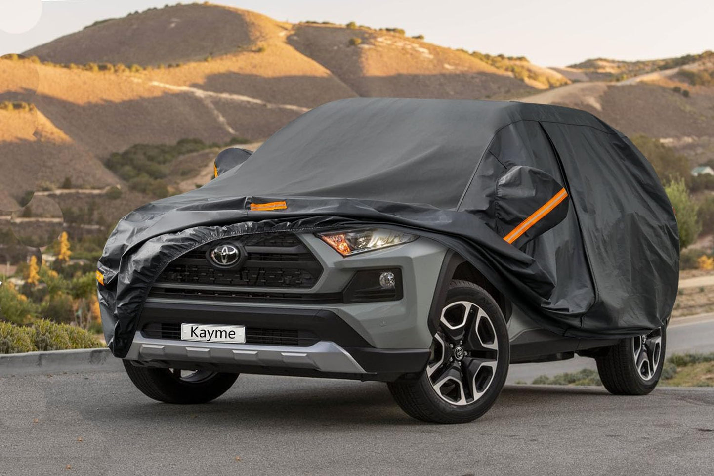 Kayme 7 Layers SUV Car Cover Custom Fit for Toyota RAV4 (2006-2025), Waterproof All Weather for Automobiles,Rain Sun UV Protection.Black