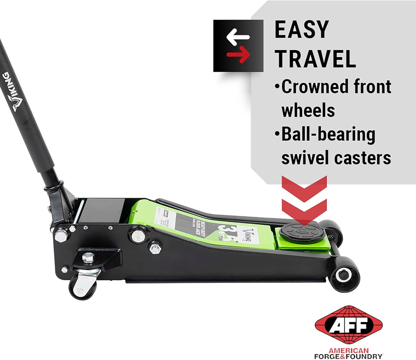 AFF Viking 3.5 Ton Floor Jack - Low Profile Car Jack with Lightning Lift Hydraulic - Heavy Duty