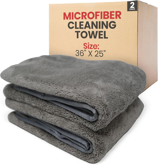 Microfiber Towels for Cars – Ultra-Absorbent Car Drying Towels, Scratch-Free and Lint-Free, High Absorbency Microfiber Cleaning Cloths, Ideal Detailing Products, 36" x 25" - 2 Pack