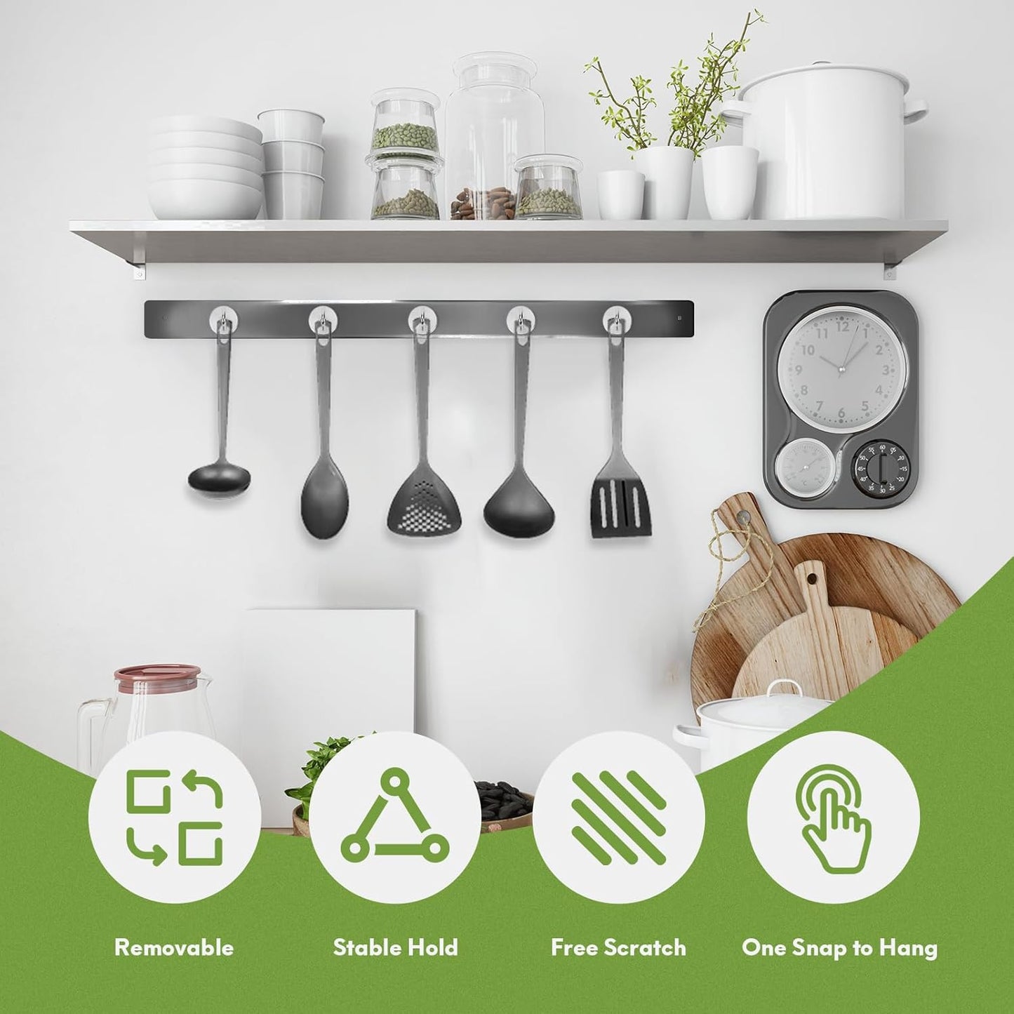 Neosmuk Magnetic Hooks, Cruise Ship Essentials, 80lb+ Heavy Duty Magnetic Hooks for Cruise Cabins, Refrigerator, Grill, Hanging, and Travel | Extra Strong Must-Haves Magnet Hook,Silver