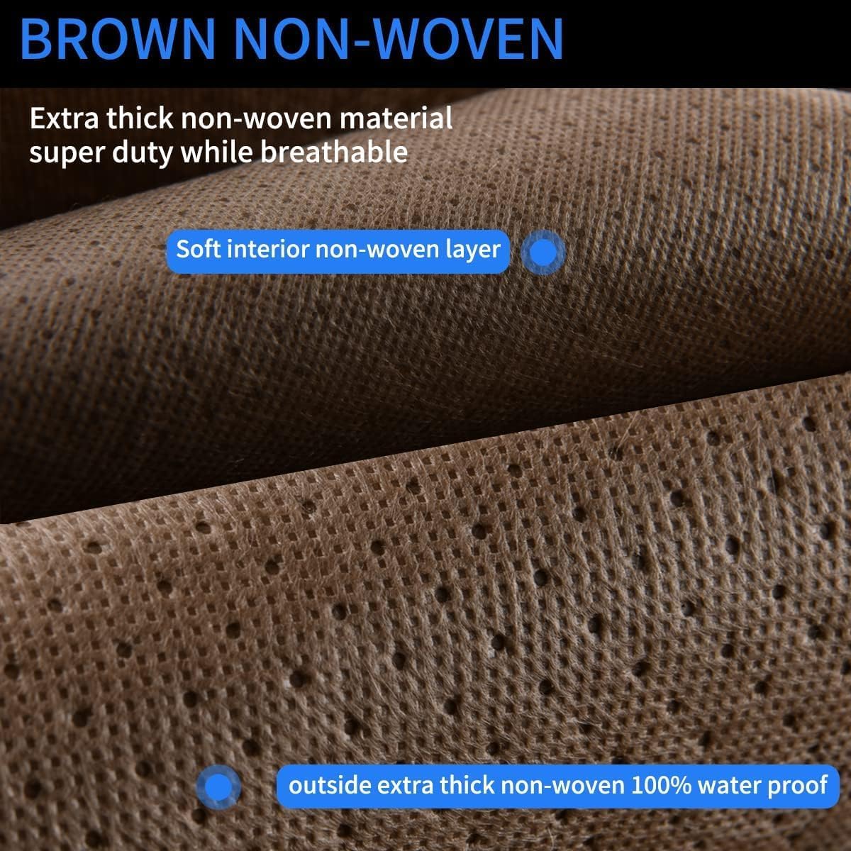 Tecoom Car Cover Waterproof All Weather, Non-Woven Breathable Outdoor Full Covers for Automobiles with Zipper Pockets Sun Uv Wind Hail Protection Universal Fit Mercedes Chevrolet, 183-192 Inch