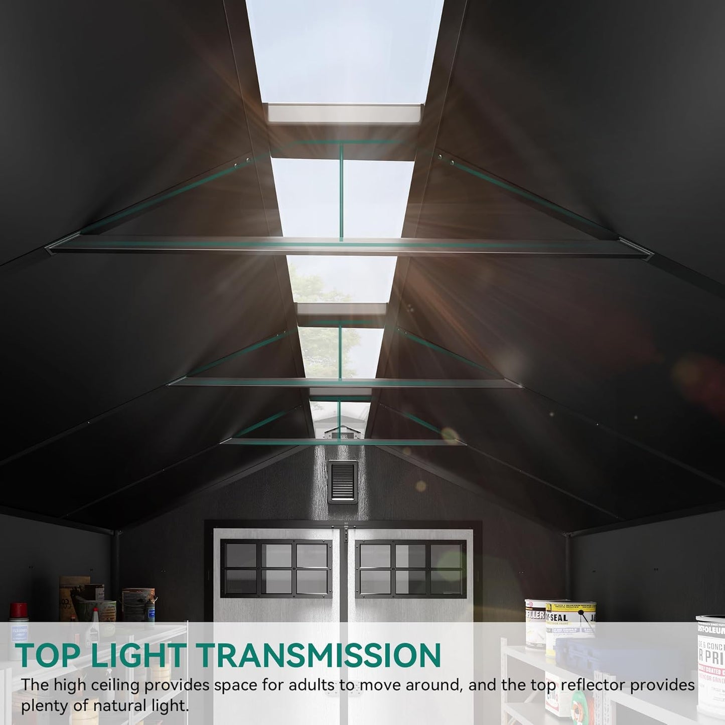 YITAHOME 8x10 FT Outdoor Storage Shed with Floor, Plastic Garden Shed for Bikes, Tools, and Pool Supplies, Outdoor Resin Shed with Lockable Doors, Windows, and Vents for Patio, Lawn, Backyard, Black