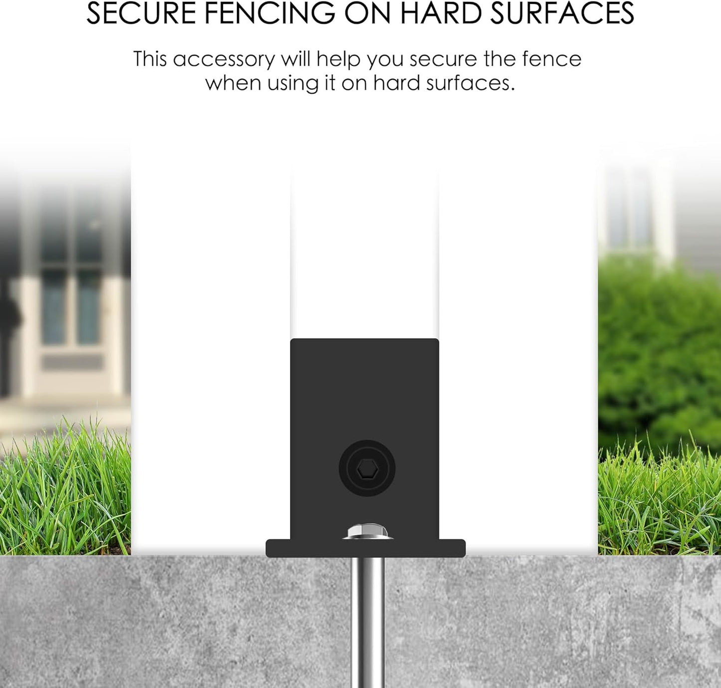 Kozyard Ground Mounting Kit for 3-Panel Privacy Screens – Perfect for Securing to Concrete – Helps Hide Clutter and Keep Your Outdoor Space Neat – Fits Both White & Black Panels