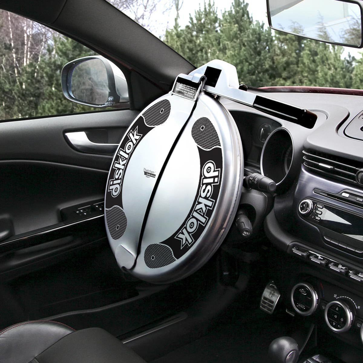 Security Device - Steering Wheel Lock - Full Cover - Silver - Thatcham Approved (Medium, 15.4in - 16.3in)
