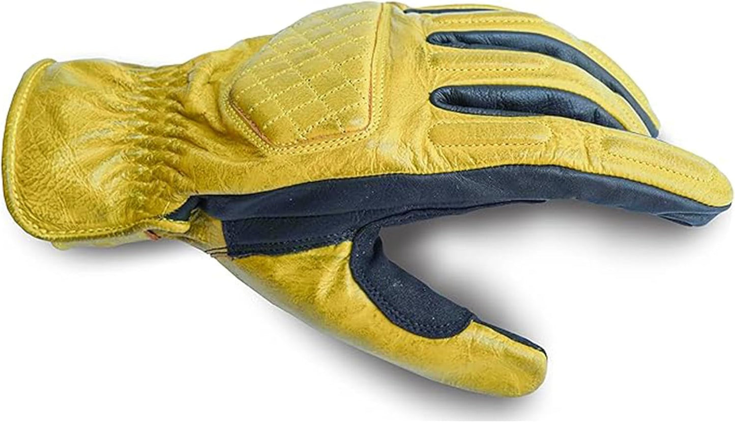 Leather Motorcycle Gloves with Adjustable Fitting Bike Riding Gloves for Riders