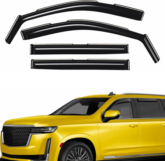 Extra Durable Window Deflectors in-Channel Window Visors Rain Guards Fit for Cadillac Escalade ESV 2021-2025, Sun Visors, Wind Vent for Shades, Exterior Car Accessories - 4 pcs. AG0889