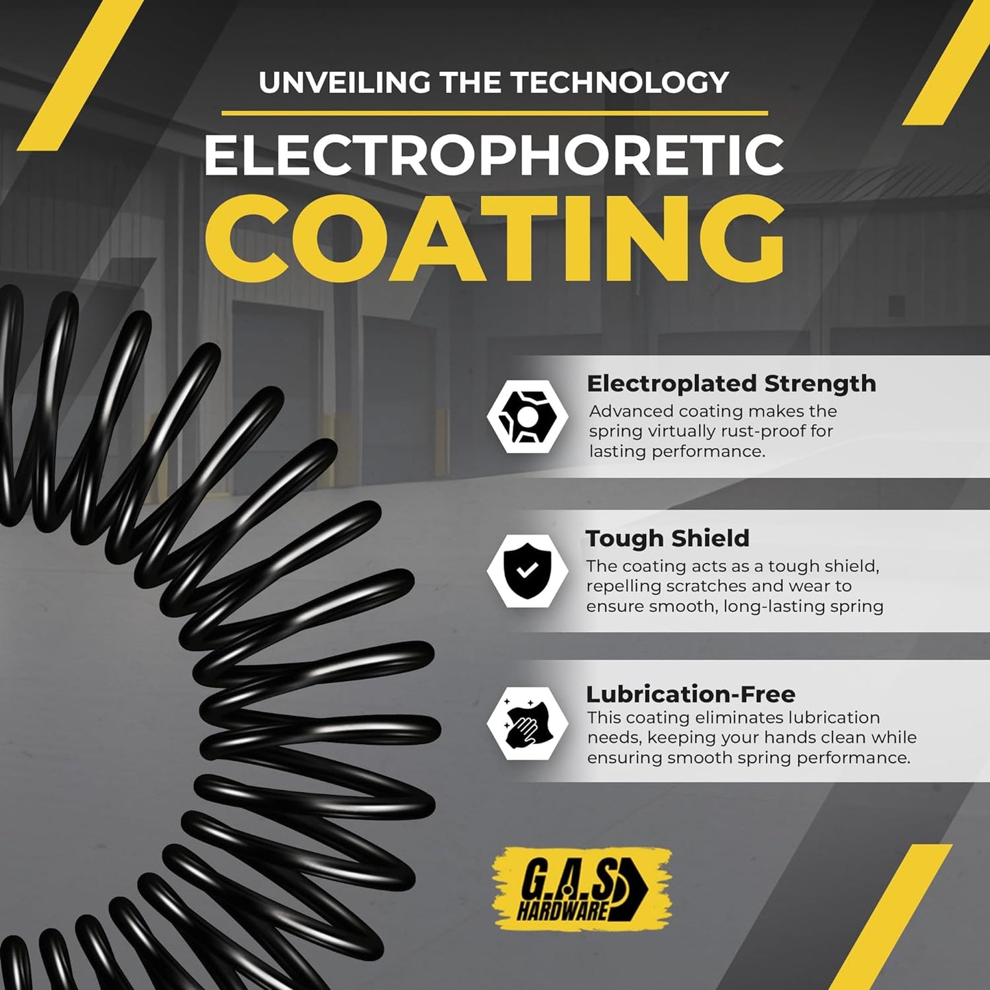 Garage Door Torsion Spring 250x2x32 Torsion Springs for Garage Door Repair Left Hand Wound Replacement for Right Side of Garage Door with 1" Steel Bearing, Gloves, Manual and Winding Bars (Black Cone)