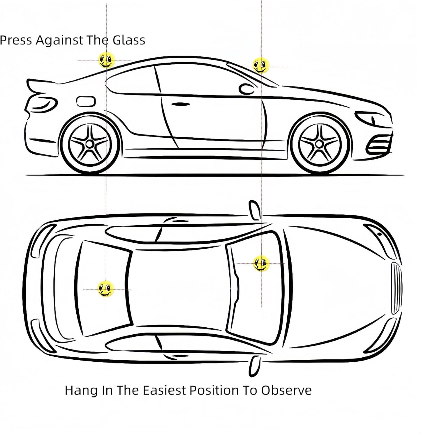 Shudyear Parking Lot Parking Assist Ball Guidance System, Parking Indicator, Parking Assist Ball, Parking Assist Kit, Parking Lot Jam, Perfect Garage Parking Indicator Light (Eye&Smile)