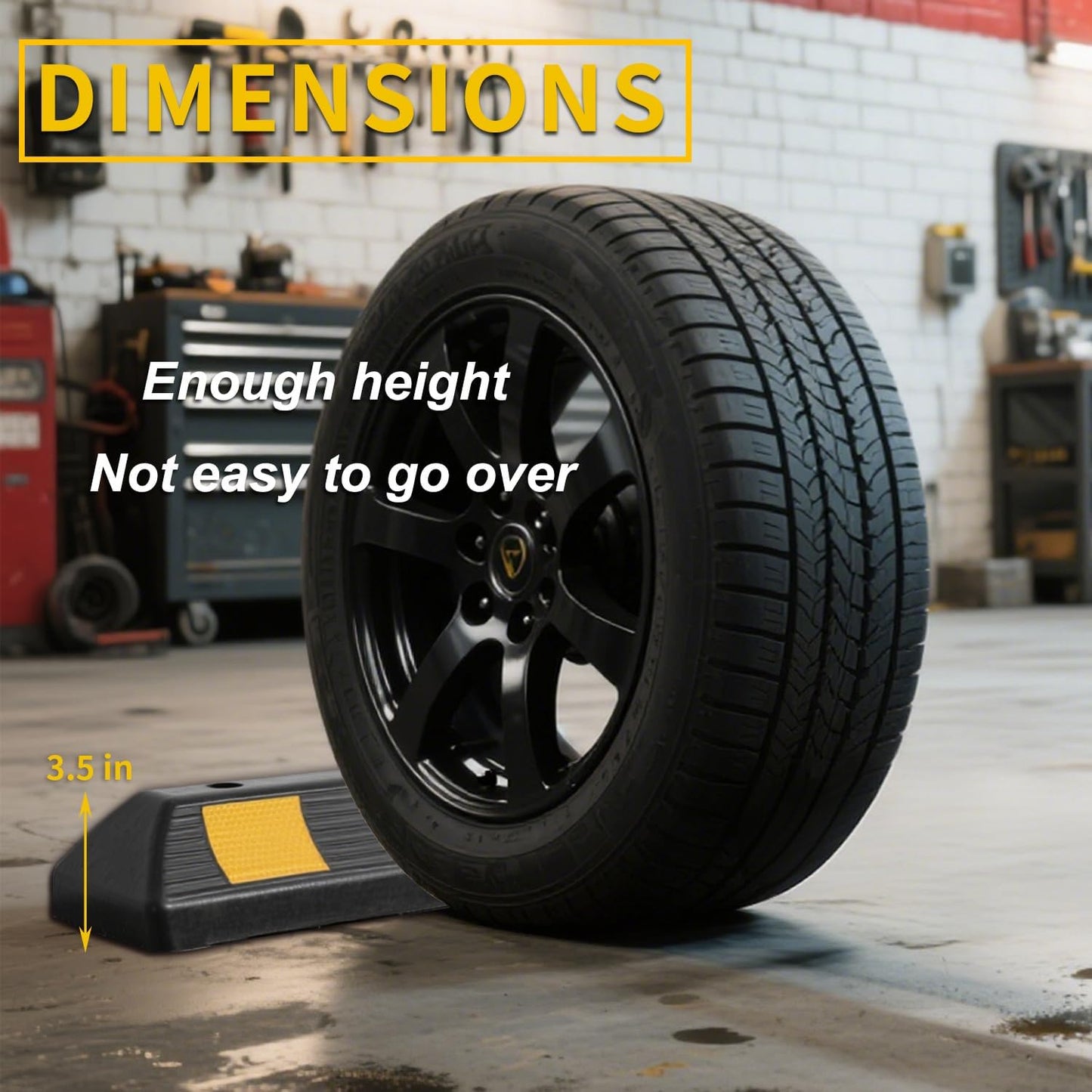 Parking Stopper for Garage Floor, Heavy Duty Rubber Car Wheel Curb Stoppers Bumpers Block for Your Vehicle, Parking Aid Gadgets Tire Stops for Home Garage Wall, Parking Lot & Driveway 2 Pcs