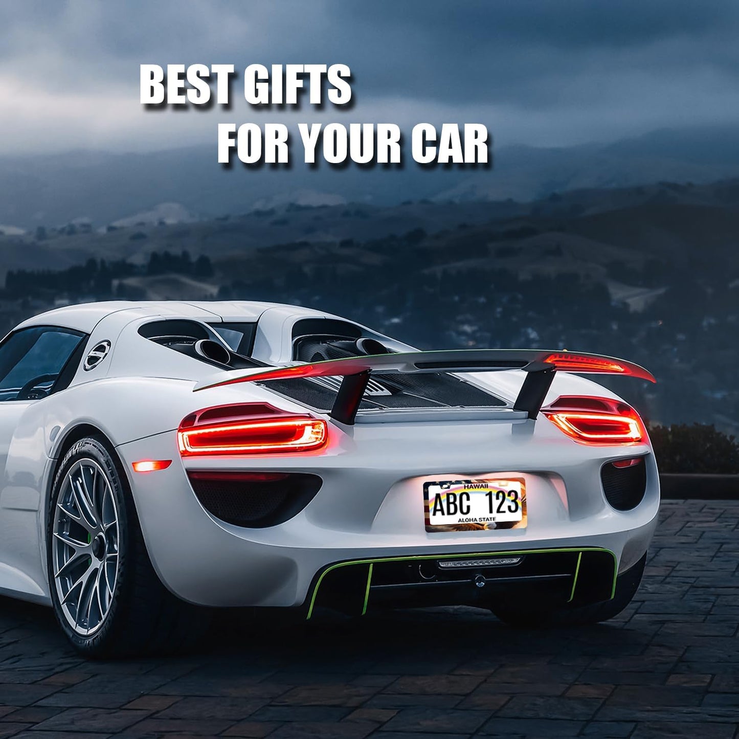 Patriotic Eagle License Plate Frame American Flag Eagle License Plate Holder Stainless Steel Colorful Car Accessories Decoration 6.3" X 12.3" with 2Holes Screws